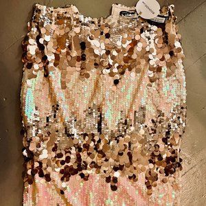Boohoo Iridescent Sparkle Holiday Skirt